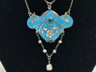 Arts and Crafts silver and enamelled necklace 2