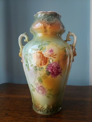 Fine Antique Royal Bonn Floral Painted Vase