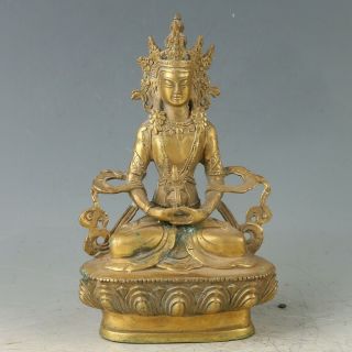 Old Brass Hand Made Carved Figure Of The Buddha Statue Gl410