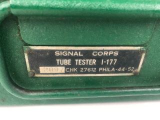 Vintage SIGNAL CORPS I - 177 DYNAMIC MUTUAL CONDUCTANCE Tube Tester I - 177 4