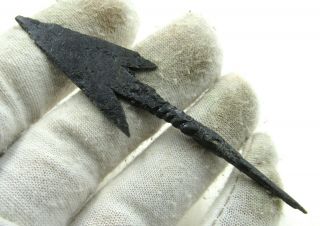 Authentic Medieval Viking Era Military Iron Twisted Arrow Head - J214
