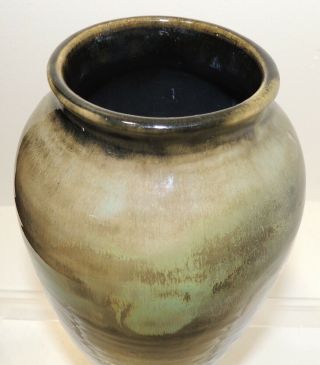 Signed Pewabic Pottery Vase Metallic Drip Glaze Detroit Arts & Crafts Antique 3