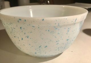 Vintage Pyrex Splatter Bowl,  Turquoise,  Rare,  Htf,  Ooak,  One Of A Kind