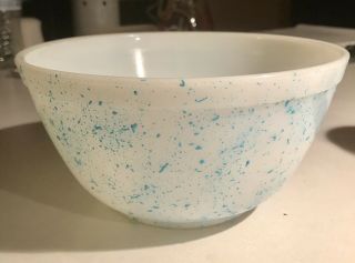 Vintage Pyrex Splatter Bowl,  Turquoise,  Rare,  HTF,  OOAK,  One Of A Kind 2