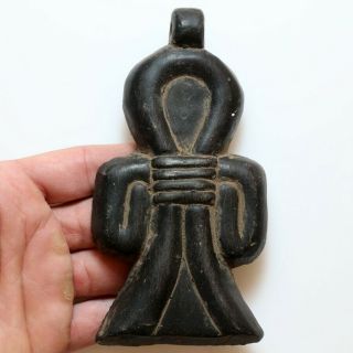 Roman Era Egyptian Black Stone Key Of Life Ca 100 - 300 Ad