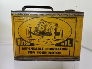 Rare 1/2 Gallon Gold Seal Motor Oil Can Racecar Driggs - Mullen Crooksville,  Oh