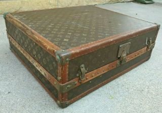 Antique Leather Louis Vuitton Luggage Suitcase In Poor