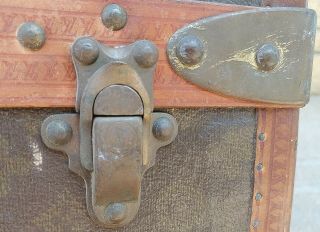 ANTIQUE LEATHER LOUIS VUITTON LUGGAGE SUITCASE IN POOR 4