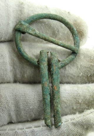 Authentic Medieval Viking Bronze Penannular Omega Brooch - J222