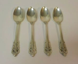 Set/4 Wallace Grand Baroque Sterling Silver Soup Spoons - 180 Grams