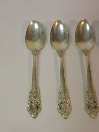 Set/4 Wallace GRAND BAROQUE Sterling Silver Soup Spoons - 180 grams 2