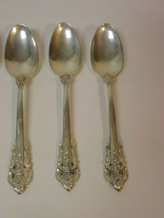 Set/4 Wallace GRAND BAROQUE Sterling Silver Soup Spoons - 180 grams 3