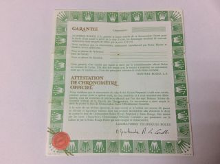 Rolex Blank Unpunched Vintage 570.  02.  300 Certificate Guarantee Paper Very Rare