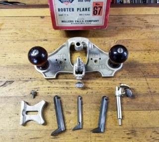 Vintage Millers Falls No.  67 Router Plane W/ Box & Extra Blades ☆unused ☆usa
