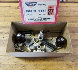 Vintage MILLERS FALLS No.  67 Router Plane w/ Box & Extra Blades ☆UNUSED ☆USA 4