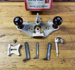 Vintage MILLERS FALLS No.  67 Router Plane w/ Box & Extra Blades ☆UNUSED ☆USA 6