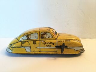 Vintage Yellow Skyview Cab Tin Wind Up Car 1940 