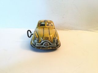 Vintage Yellow Skyview Cab Tin Wind Up Car 1940 ' s Litho,  Marx 4