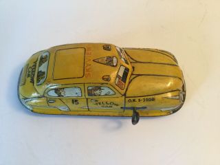 Vintage Yellow Skyview Cab Tin Wind Up Car 1940 ' s Litho,  Marx 5