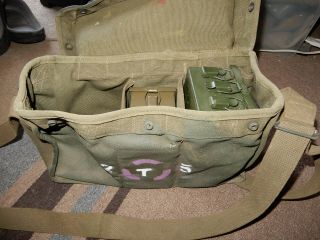 Ww2 Us Army Radio Accessory Bag With T17 Mike,  Rm - 35 & Phone/mic Switch