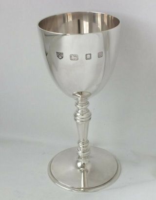 Quality Solid Sterling Silver Toasting/ Wine Goblet 1969/ H 14.  5 Cm/ 249 G