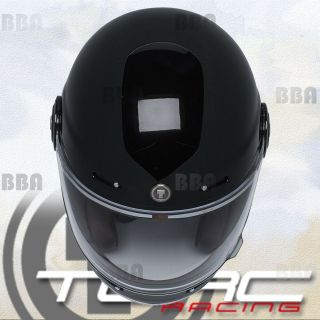 Torc T1 Retro Vintage Gloss Black Fiberglass Full Face Motorcycle Scooter Helmet 3