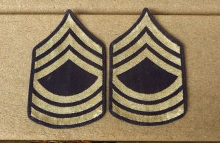 Ww2 Bevo Us Army Military Master 1st Sergeant E - 8 Chevron Rank Patch Insignia