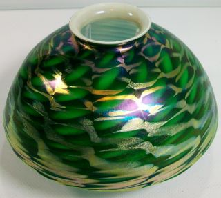 Vintage Iridescent Art Glass Lamp Shade Favrile,  Damascene,  Luster
