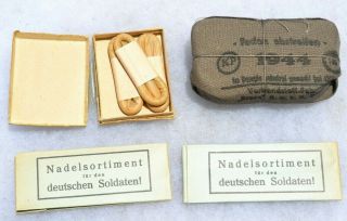 German Wwii Soldier Personal Items Condoms Medic Field Pack Sawing Needles Ww2