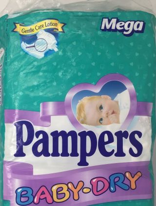 Vintage Pampers Baby Dry Size 5 59 Diapers Gentle Care Lotion Bears Thin 3