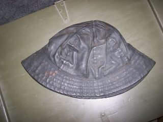 Vintage Wwii Us Navy Usn Foul Weather Waterproof Rubber Deck Hat