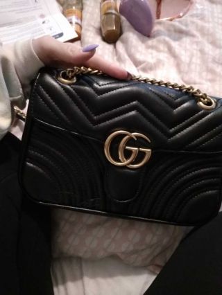 Gucci Women Handbag Leather Purse Vintage Cross Body Pu Bags Black Gg