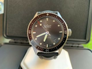 Rare Blancpain Fifty Fathoms Bathyscaphe 43mm Automatic Watch In Full Set