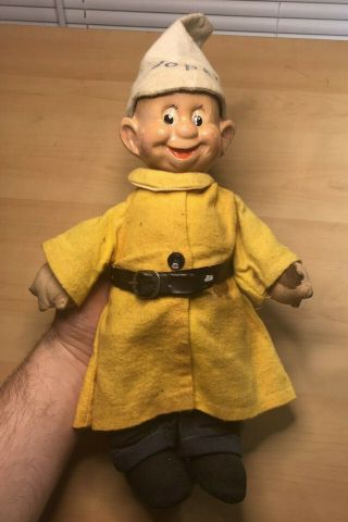 Antique Dopey Dwarf Disney Ideal Composition Doll Toy Snow White Collectible
