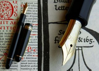 Montblanc 146 1st Issue Celluloid Fountain Pen 1948.  14C F Flex Nib.  Ultra RARE 2