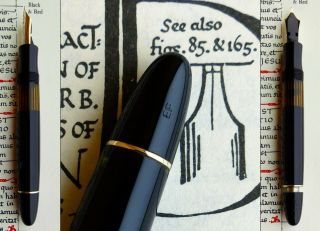 Montblanc 146 1st Issue Celluloid Fountain Pen 1948.  14C F Flex Nib.  Ultra RARE 8