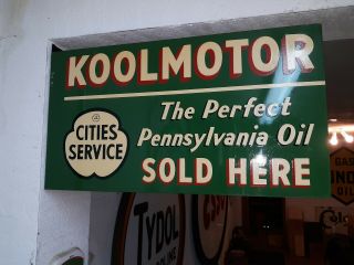 Nos Cities Service Vintage Flang Sign Koolmotor