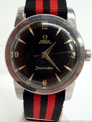 1970s Vintage Omega 354cal 17j Bumper Automatic Seamaster Mens Watch Black Dial