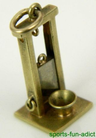 Vintage Guillotine 14k Two Tone Gold Movable Designer Charm Pendant