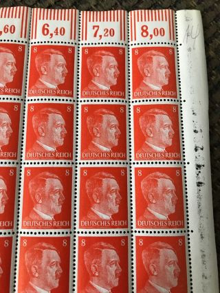 Rare 100 WW2 German Hitler Stamps sheet - Wehrmacht Army 4