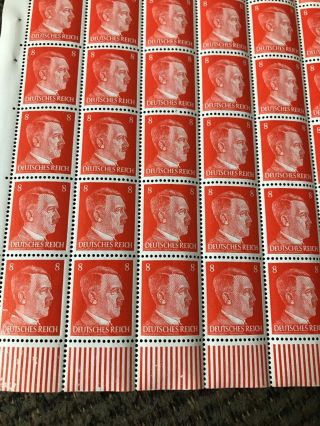 Rare 100 WW2 German Hitler Stamps sheet - Wehrmacht Army 5