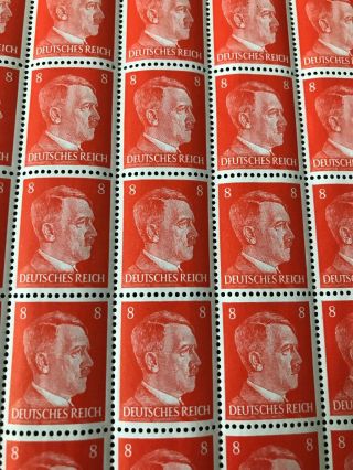 Rare 100 WW2 German Hitler Stamps sheet - Wehrmacht Army 6