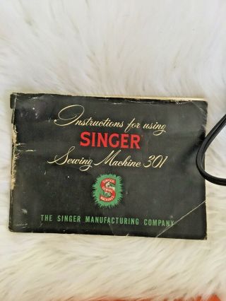 Vintage Singer 301A Sewing Machine Long Bed w/Case Buttonholer Zigzagger & MORE 7