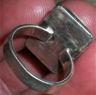 ANTIQUE 2,  000,  YEAR OLD CUNEIFORM SEAL BEAD IN STERLING SILVER RING SETTING vafo 7