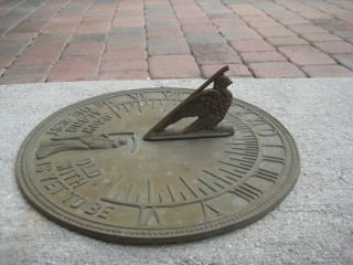 Vintage Brass Garden Sundial / Grow Old Along With Me The Best Is Yet To Be