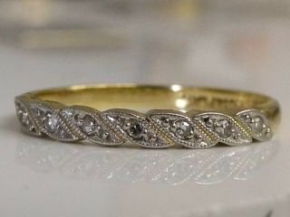 An Exquisite Antique 18ct Solid Gold Platinum Set Diamond Eternity Ring Uk N 1/2