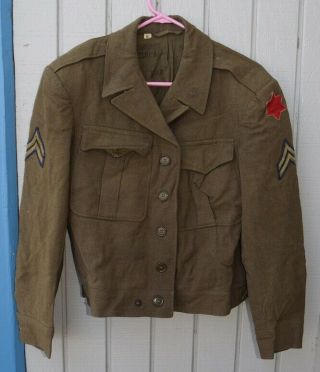 Wwii Army Ike Jacket,  6th Infantry Div.  Patch (guinea,  Manilla,  Luzon)