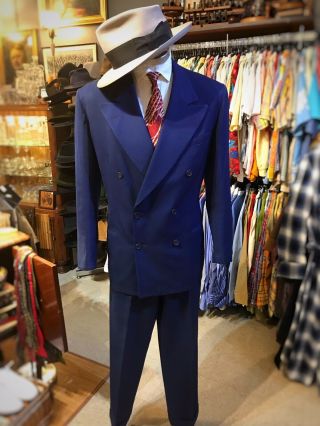 Vintage 1940s Men Gaberdine Suit Size 42