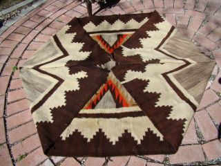 Antique Navajo Rug Large Native American Shabby Chic Cabin Weaving 10