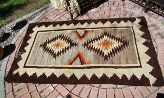 Antique Navajo Rug Large Native American Shabby Chic Cabin Weaving